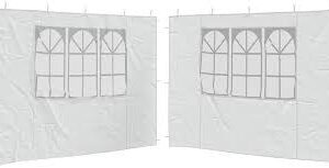 vidaXL 2X Partytent Zijwand met Venster - Weerbestendig Wit